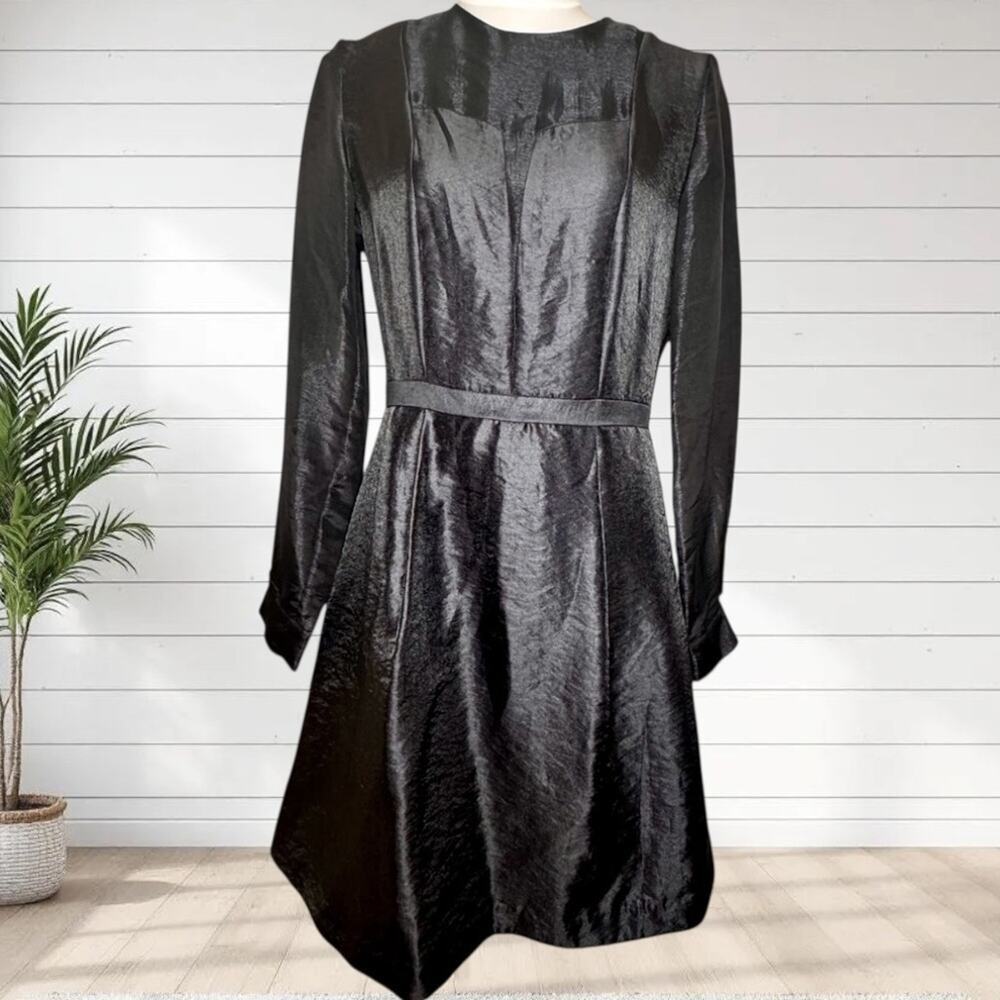 & Other Stories Dress Black Glam Cocktail Party New Years Long Sleeve 8 Medium
